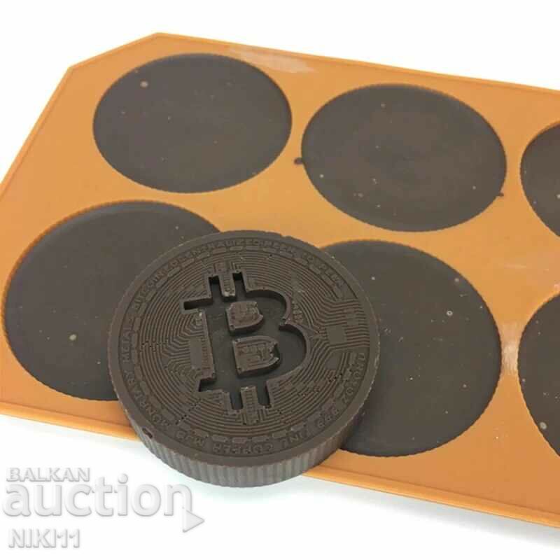 Auction Silicone Mold Bitcoin Bitcoin coin, cake decoration Auction Silicone Mold Bitcoin Bitcoin coin, cake decoration