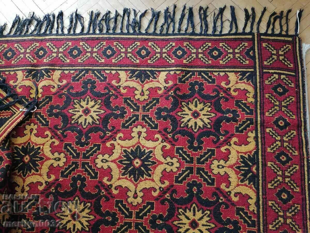 Handwoven wool rug 2.4/2.4m 60s patterned rug - 5 Handwoven wool rug 2.4/2.4m 60s patterned rug - 5