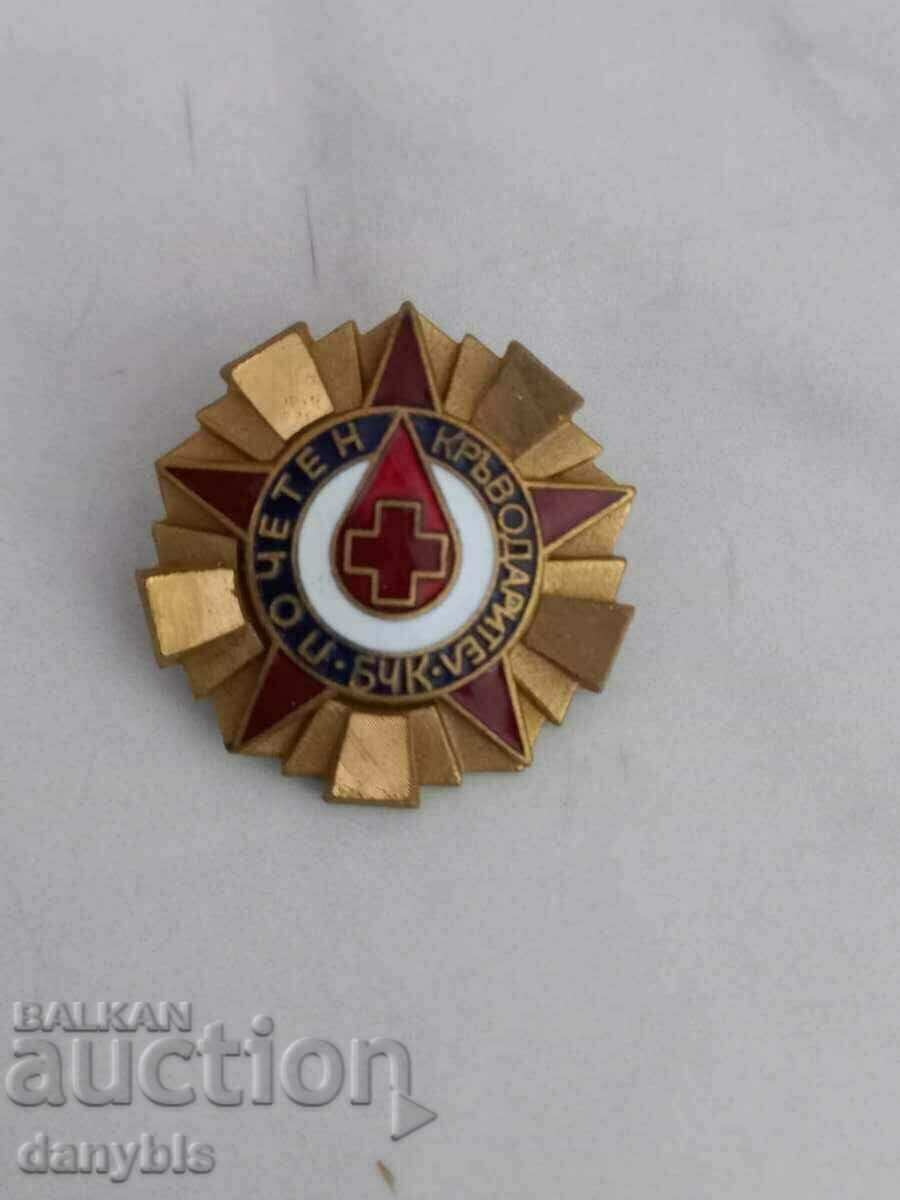 Badge - Honorary blood donor BCHK - enamel