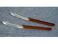 A pair of old glass knife two-tone glass knife