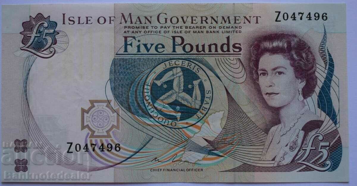 Isle of Man 5 Pound 1983 REPLACEMENT NOTE Pick 41b Ref Z0474