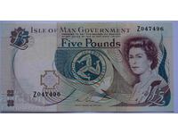Insula Man 5 Pound 1983 NOTĂ DE ÎNLOCUIRE Pick 41b Ref Z0474