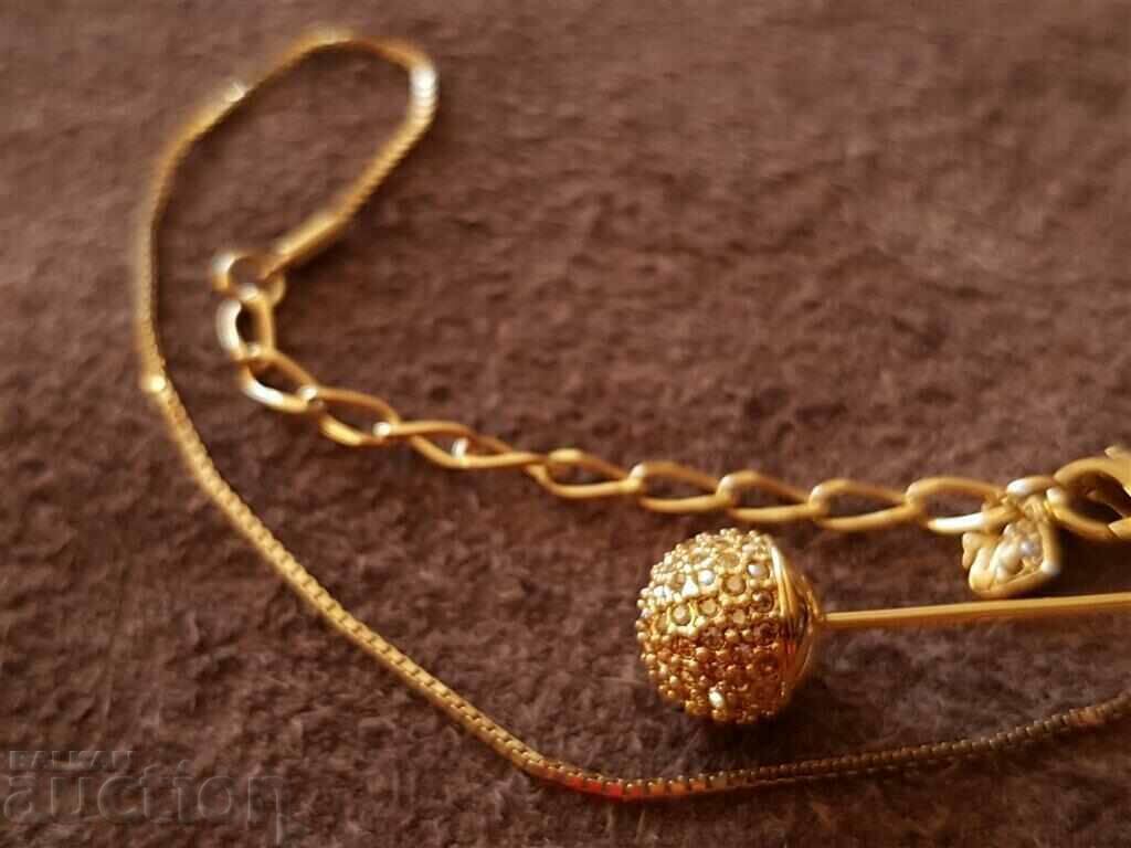 Уникално дизайнерско колие с 18к златно покритие и SWAROVSKI - 5