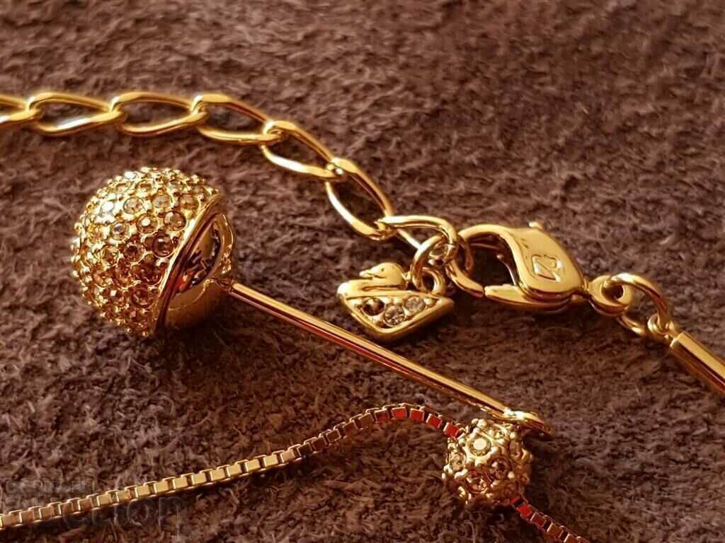 Уникално дизайнерско колие с 18к златно покритие и SWAROVSKI - 6