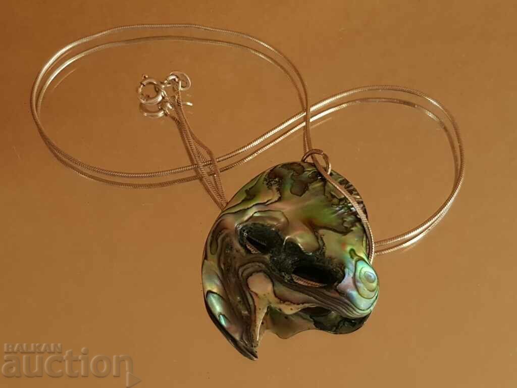 Дизайнерско сребърно колие с цветен седеф от Нова Зеландия - 7 Дизайнерско сребърно колие с цветен седеф от Нова Зеландия - 7