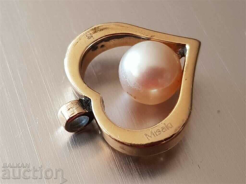 Beautiful and romantic silver locket with gilding and pearl - 5 Beautiful and romantic silver locket with gilding and pearl - 5