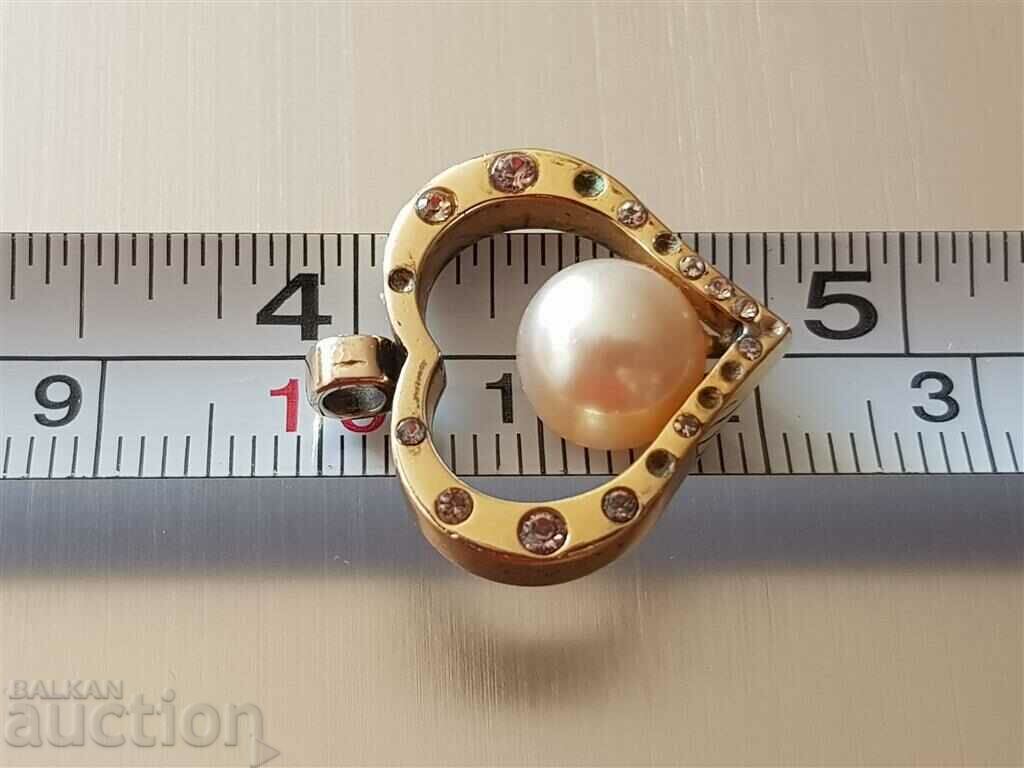 Beautiful and romantic silver locket with gilding and pearl - 6 Beautiful and romantic silver locket with gilding and pearl - 6