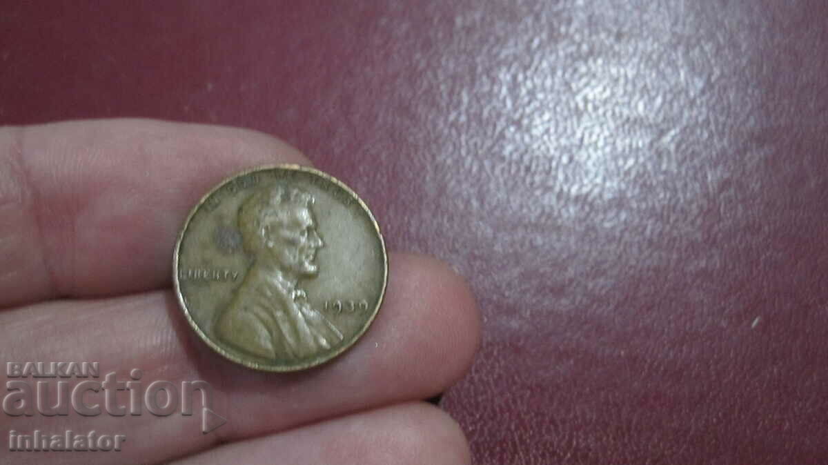 1939 год 1 цент САЩ