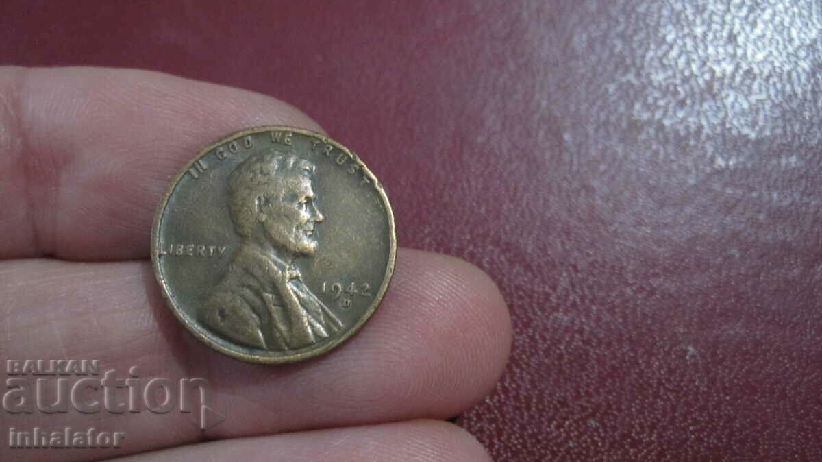 1942 1 cent USA letter D