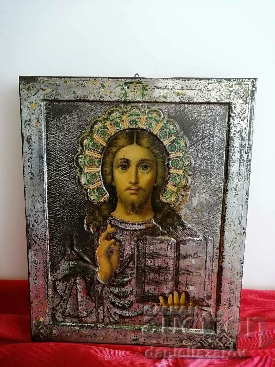 Old RUSSIAN Icon Jesus Christ 19th Century. - 6 Old RUSSIAN Icon Jesus Christ 19th Century. - 6