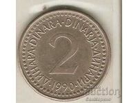 +Yugoslavia 2 dinars 1990