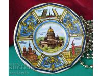 Souvenir Russian porcelain saucer for collection