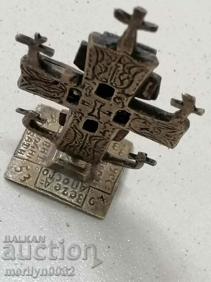 Renaissance bronze ceremonial seal prosphorus cross 1879 - 6 Renaissance bronze ceremonial seal prosphorus cross 1879 - 6