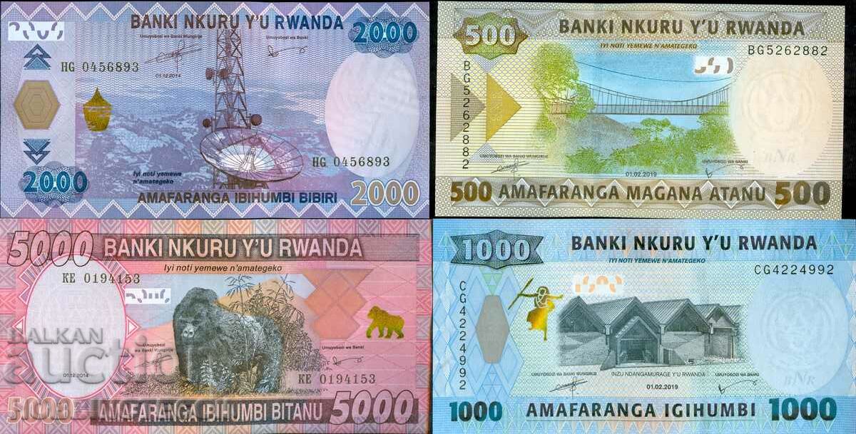 RWANDA RWANDA 500 1000 2000 5000 Franc emisiunea NOU UNC