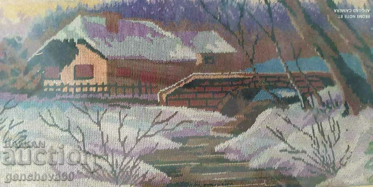 Παλαιό κεντημένο κάδρο "Χειμερινό τοπίο" με τιμή € 17.00 | 33.25 BGN