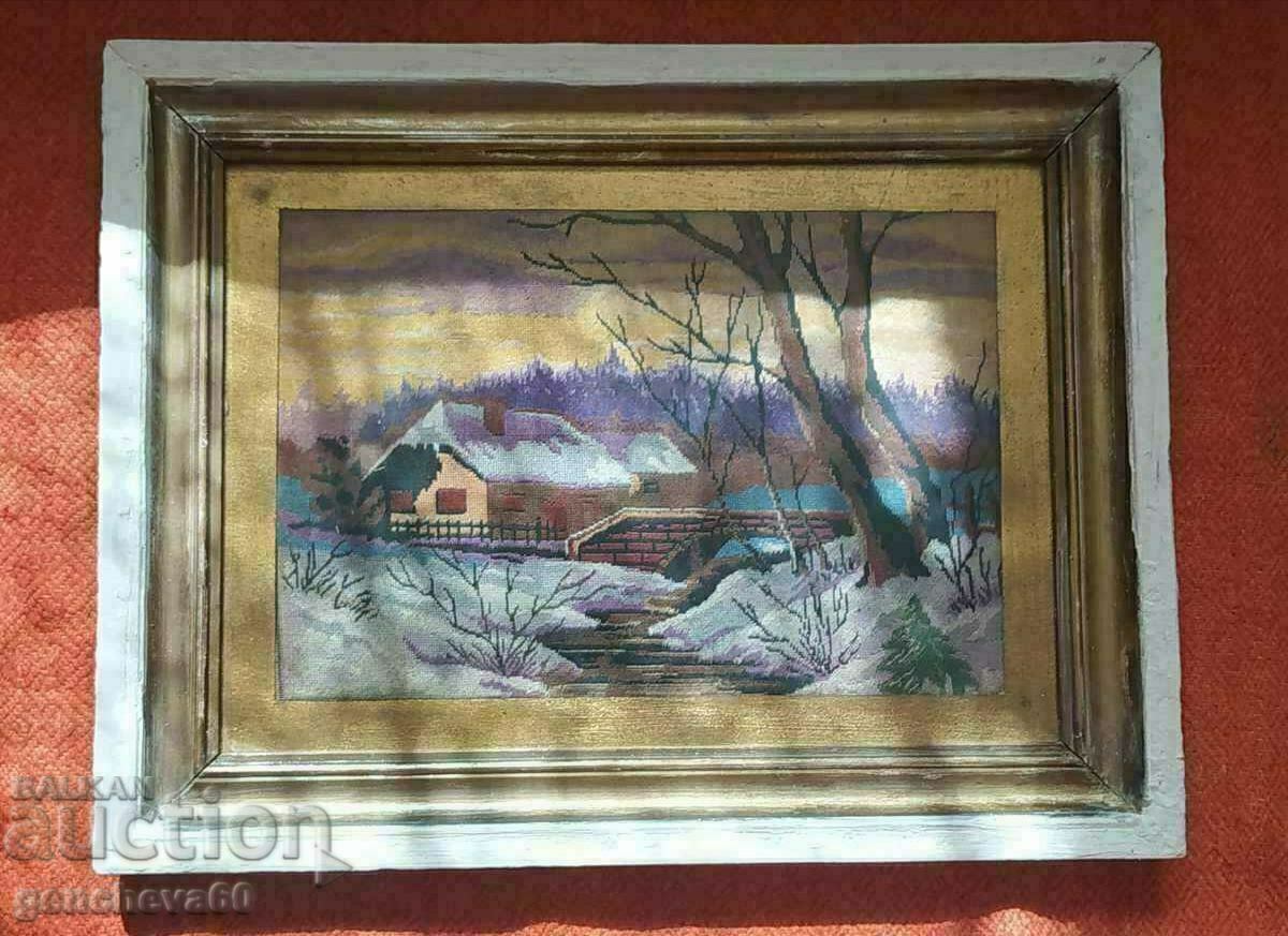 Old tapestry, "Winter landscape"