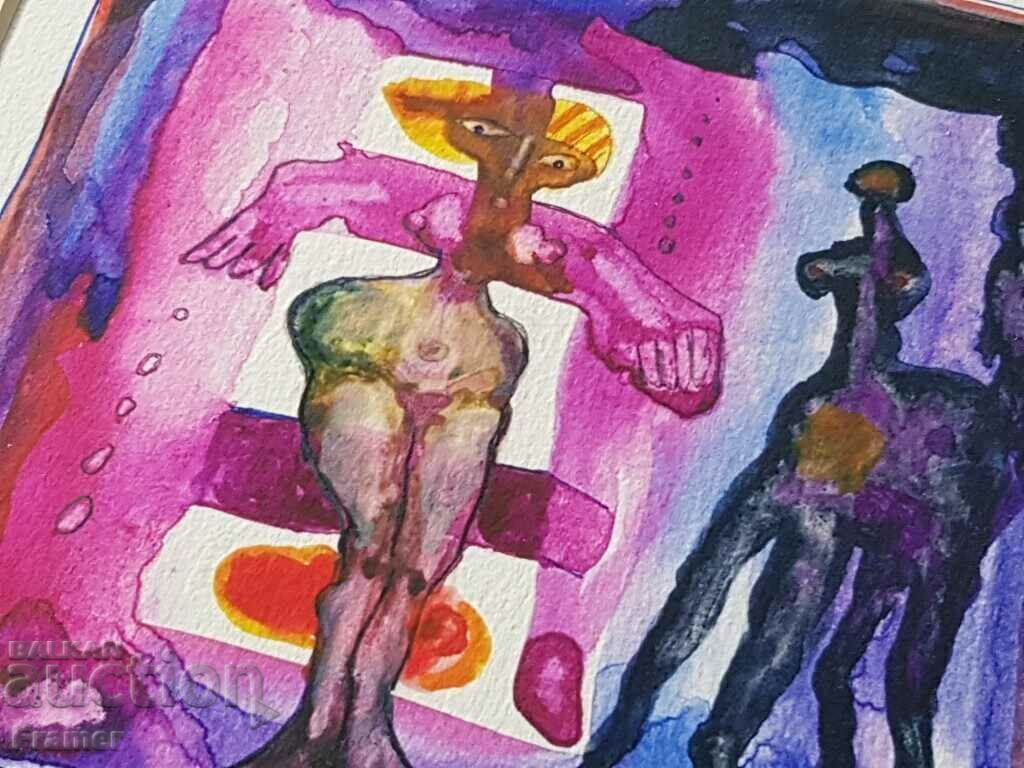 Stavri Kalinov 1944 - 2023 Woman and Centaur Watercolor - 6 Stavri Kalinov 1944 - 2023 Woman and Centaur Watercolor - 6