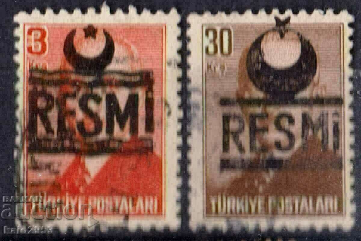 Turcia-Regular cu Overprint "Resmi"+semiluna, stampila