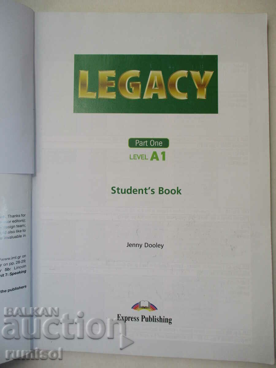 Legacy A1 Part 1 - Student's Book with price 17.29 BGN | € 8.84