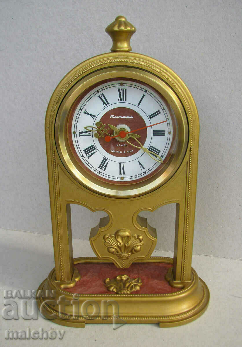 Ρωσικό επιτραπέζιο ρολόι Amber 27 cm Amber ρετρό, αναβαθμισμένο