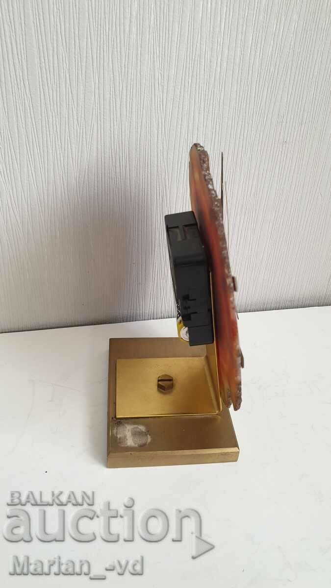 Δημοπρασία Επιτραπέζιο ρολόι χαλαζία από κόκκινο αχάτη