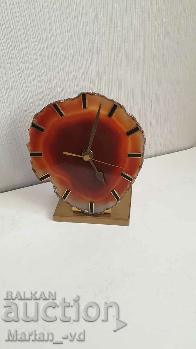 Επιτραπέζιο ρολόι χαλαζία από κόκκινο αχάτη - 5