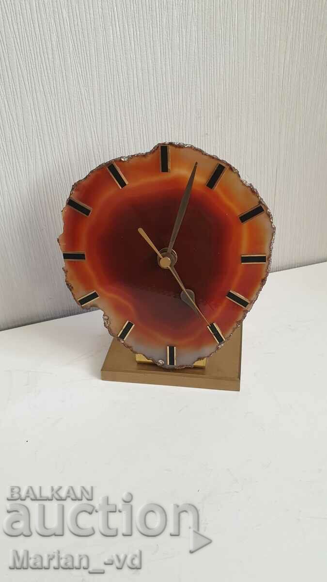 Επιτραπέζιο ρολόι χαλαζία από κόκκινο αχάτη - 6