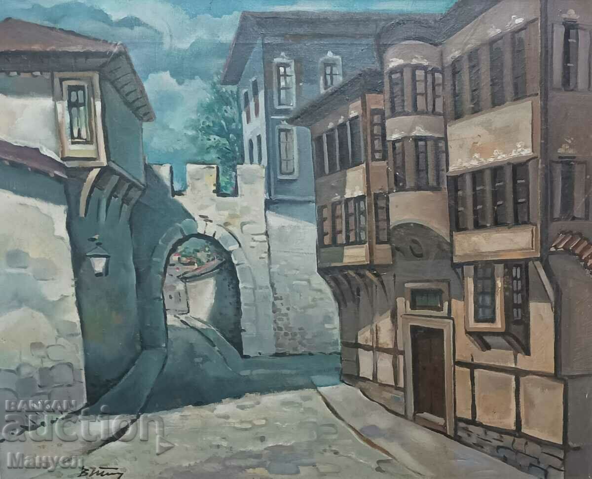 Auction Painting "The Old Town, Hisar Gate" - Plovdiv. Auction Painting "The Old Town, Hisar Gate" - Plovdiv.