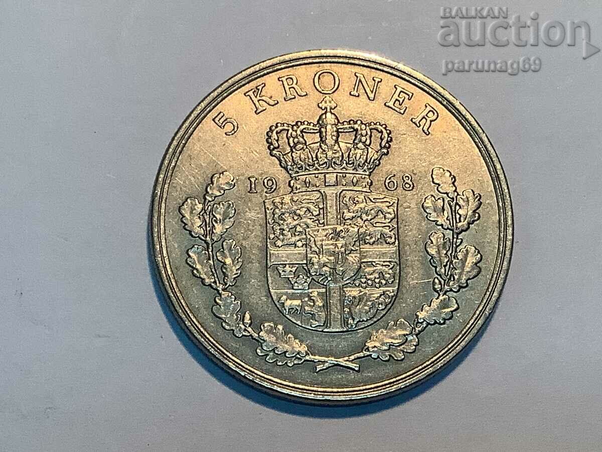 Дания 5 крони 1968 година