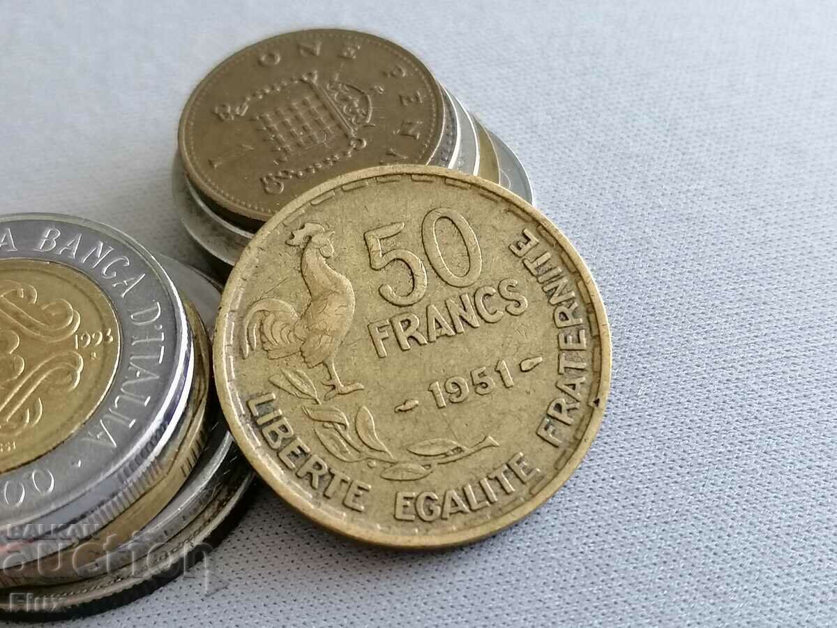 Monedă - Franța - 50 de franci 1951