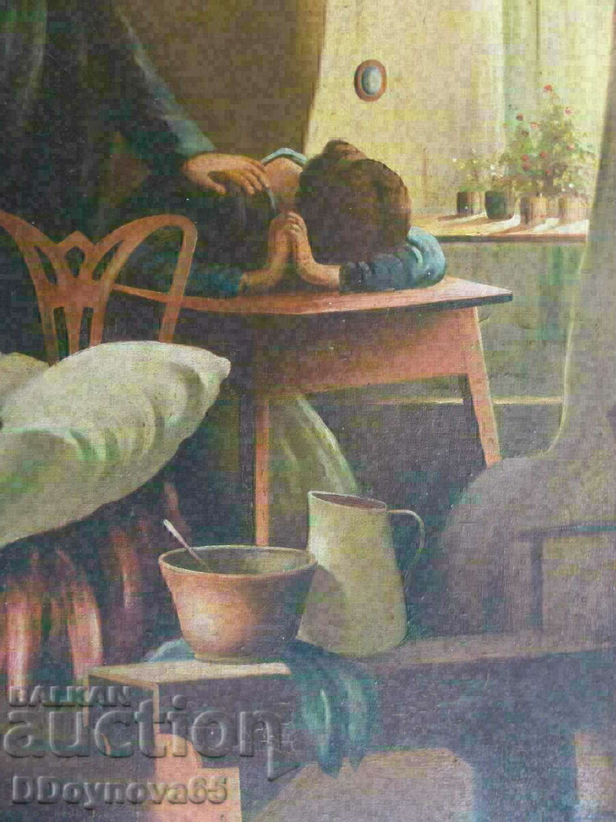 Pictură veche - „La copilul bolnav” - 6