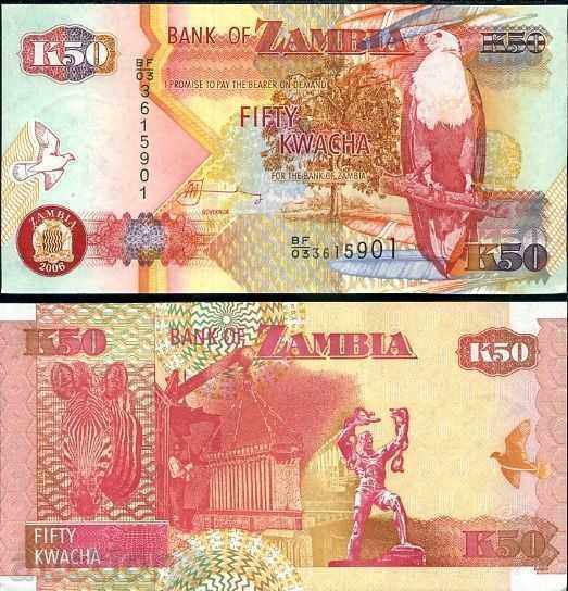 +++ ZAMBIA 50 Kwacha 2006 UNC P 37e +++