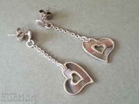 Silver mother-of-pearl earrings - modern handmade stylish craftsmanship