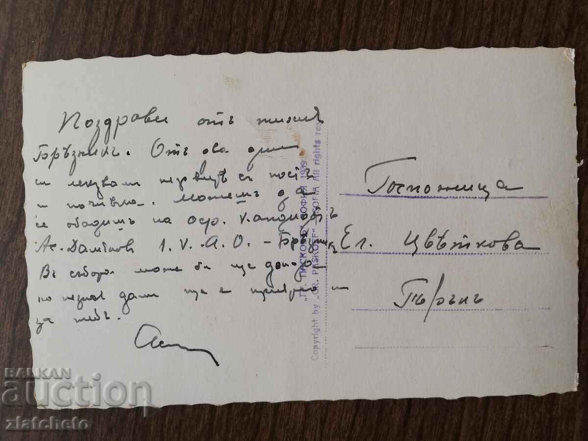 Auction Postal card Kingdom of Bulgaria - Breznik, birch alley Auction Postal card Kingdom of Bulgaria - Breznik, birch alley