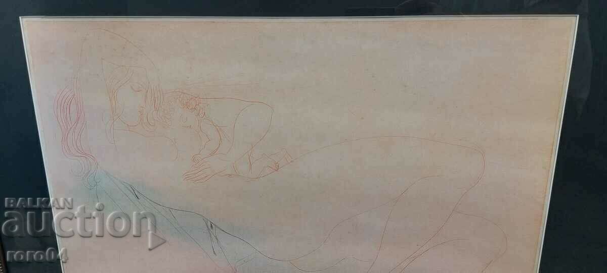 LUBEN DIMANOV (1933 - 2023) MOTHER WITH CHILD with price 1125.00 BGN | € 575.20 LUBEN DIMANOV (1933 - 2023) MOTHER WITH CHILD with price 1125.00 BGN | € 575.20