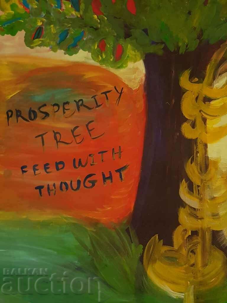 Auction Large painting Tree of Prosperity symbolism oil Auction Large painting Tree of Prosperity symbolism oil