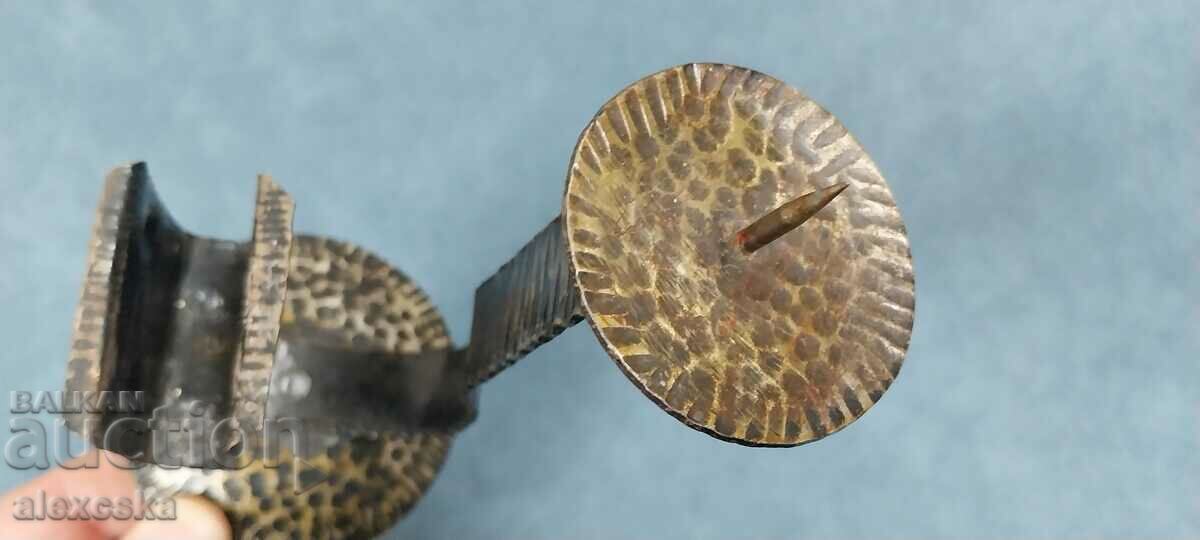 Auction Old candlestick - Wrought iron Auction Old candlestick - Wrought iron