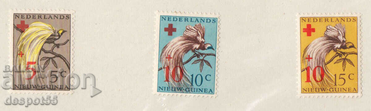 1955. Нова Гвинея (хол.). Червен кръст - червена надпечатка.
