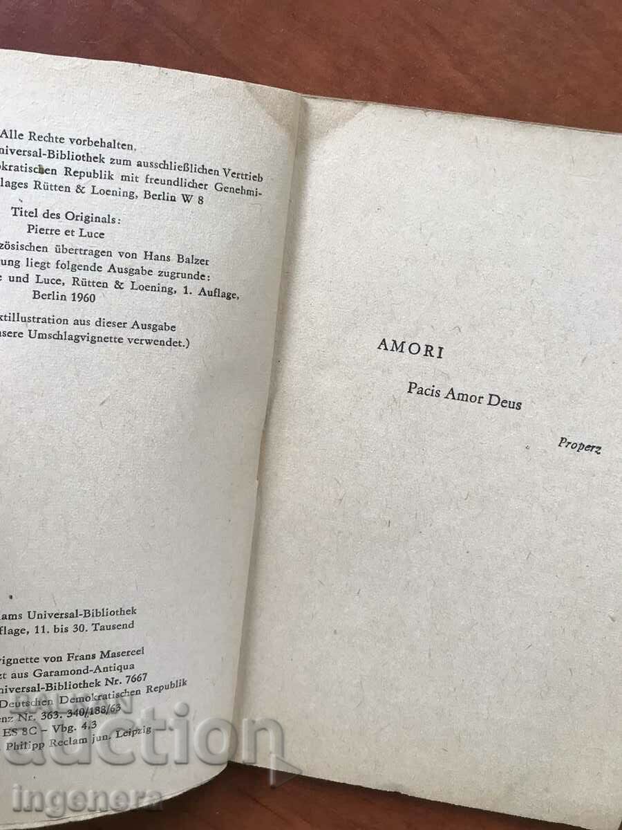 Auction BOOK-ROMAN ROLAND-PIERRE AND LUCE-NOVEL-GERMAN LANGUAGE-1962 Auction BOOK-ROMAN ROLAND-PIERRE AND LUCE-NOVEL-GERMAN LANGUAGE-1962