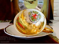 Mug and plate Bavarian porcelain 24 k Gold.