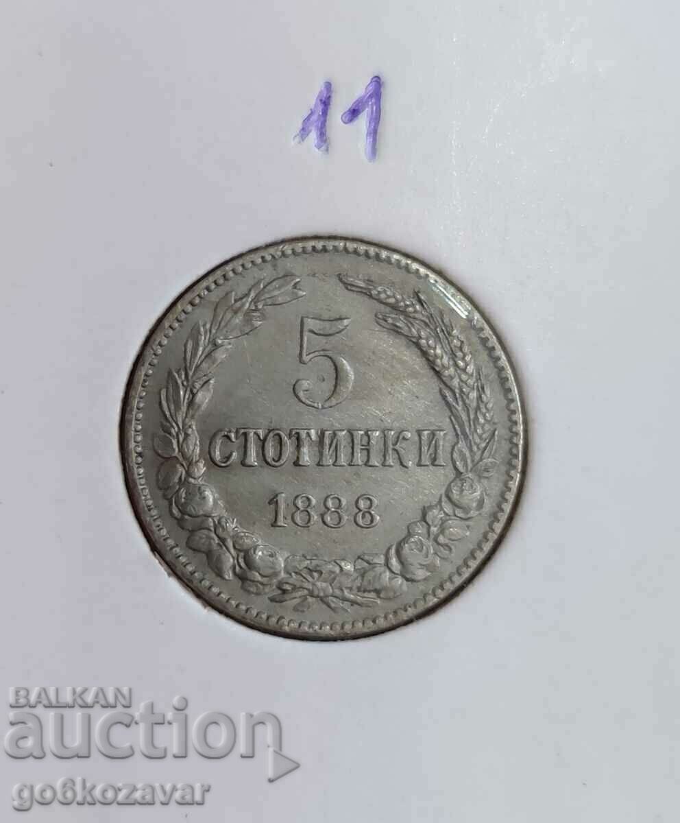 Bulgaria 5 cent 1888 Collection Rare!