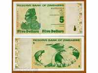 ZORBA AUCTIONS ZIMBABE 5 DOLLARS 2009 UNC