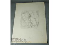 Old Master Drawing pencil erotic nude bodies