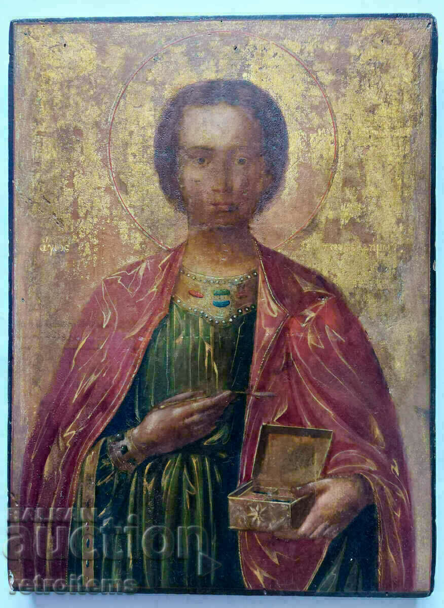 Ancient Icon from the Monastery of Saint Panteleimon on Mount Athos. 19th Century