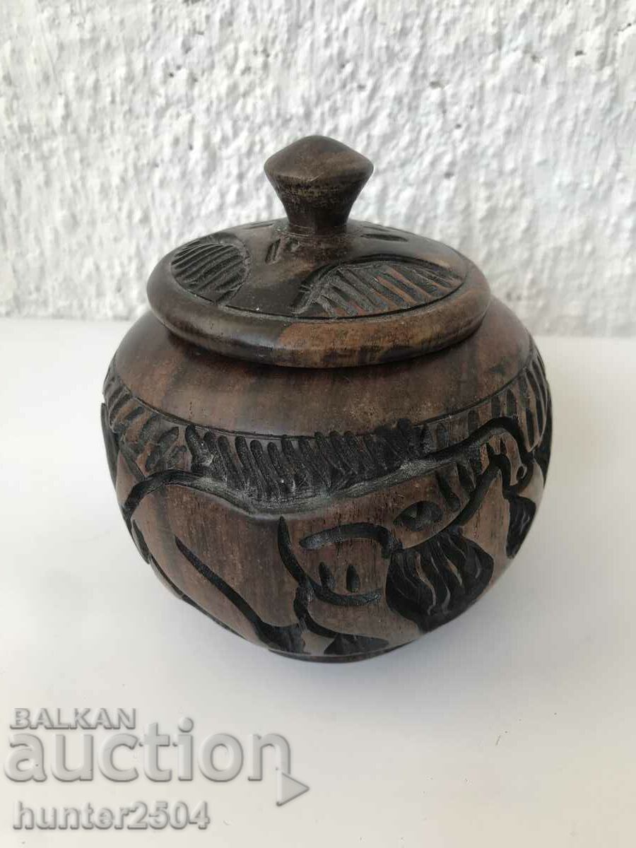 Bowl with lid-12/10 cm Africa