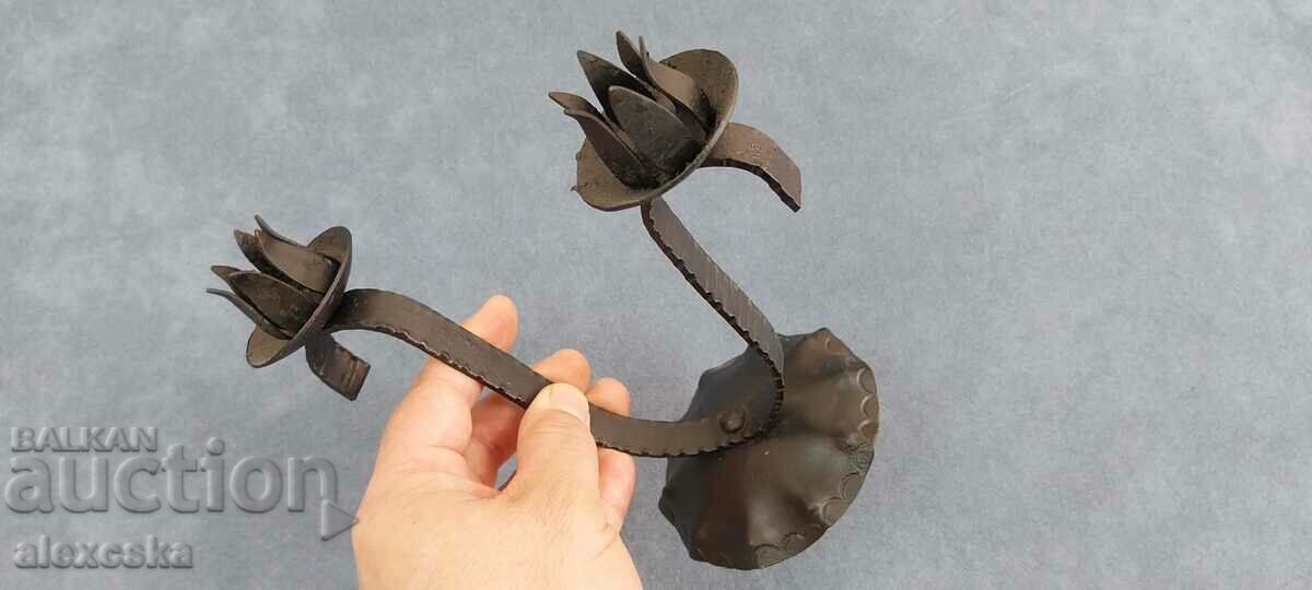 Auction Old candlestick - Wrought iron Auction Old candlestick - Wrought iron