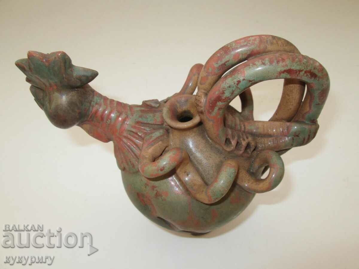 Old author's ceramic vessel krondir ceramic jug rooster - 5 Old author's ceramic vessel krondir ceramic jug rooster - 5