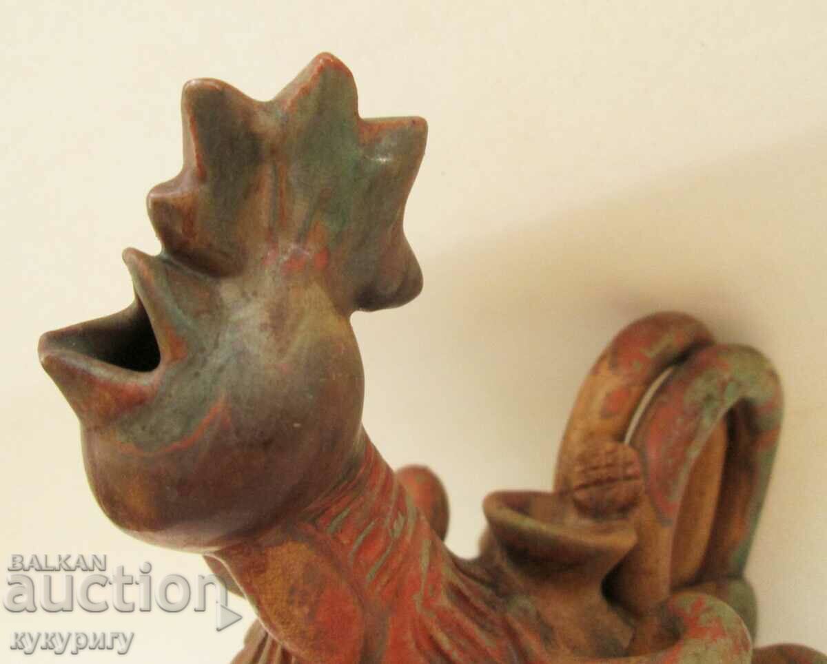 Old author's ceramic vessel krondir ceramic jug rooster - 7 Old author's ceramic vessel krondir ceramic jug rooster - 7