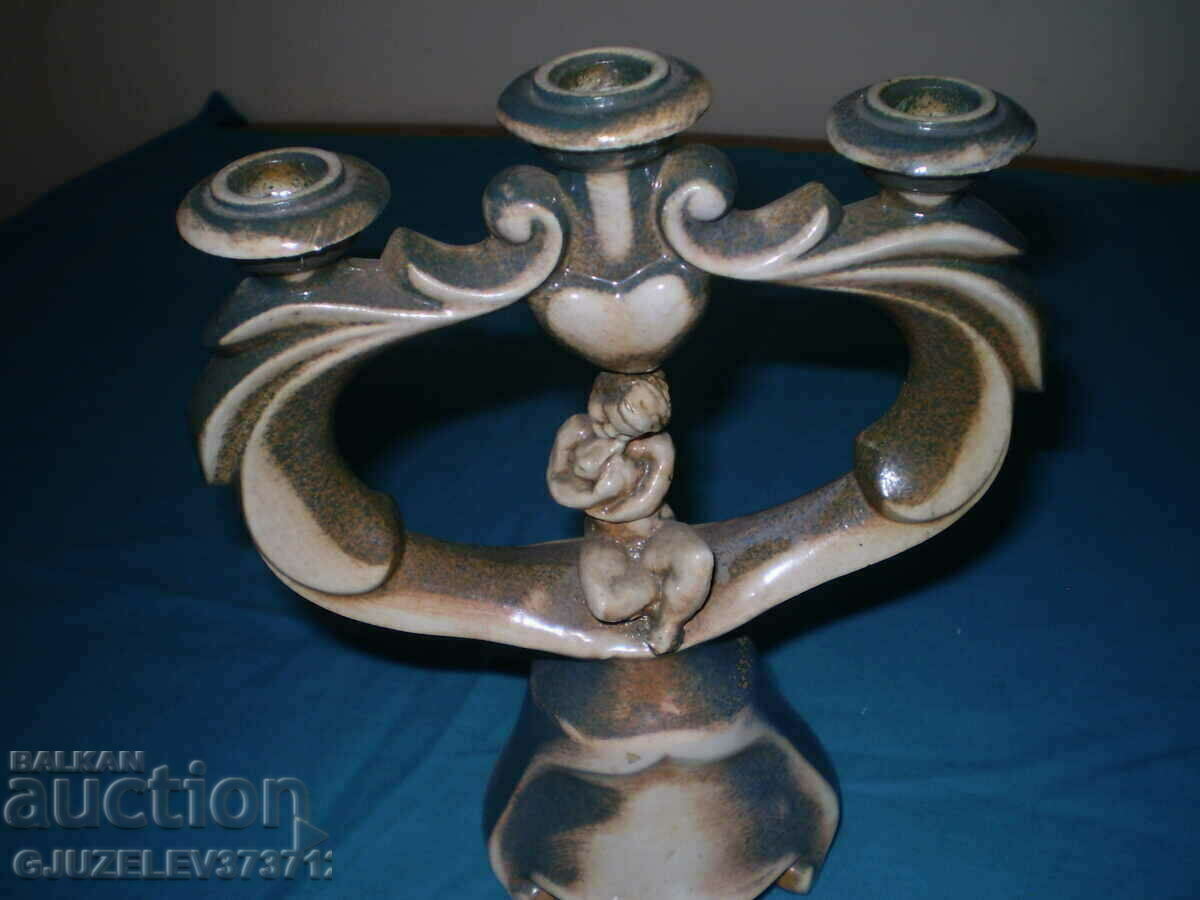 Retro candlestick with a child figurine, colored ceramics with price 99.00 BGN | € 50.62 Retro candlestick with a child figurine, colored ceramics with price 99.00 BGN | € 50.62