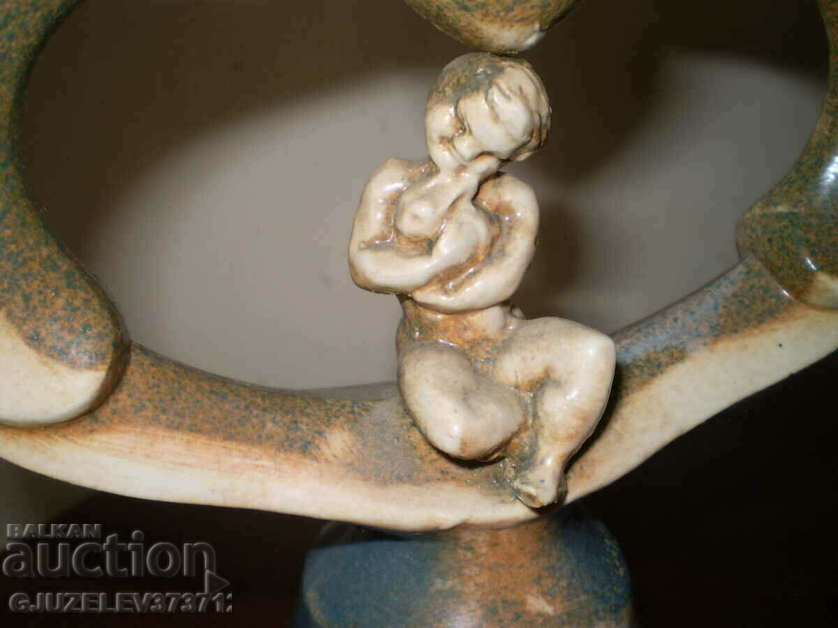 Retro candlestick with a child figurine, colored ceramics - 5 Retro candlestick with a child figurine, colored ceramics - 5